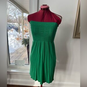 EMERALD GREEN STRAPLESS TUNIC/MINI DRESS